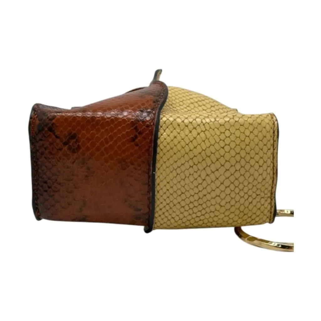 NWT Ulla Johnson Adria Pleated Wave Snake-Embossed Leather Pochette Handbag - Image 9