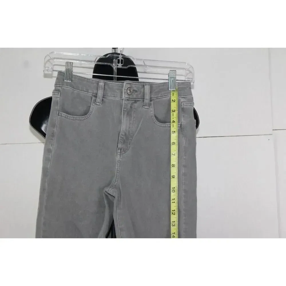 AMERICAN EAGLE OUTFITTERS SUPER HI RISE JEGGING NEXT LEVEL STRETCH SZ 0 GRAY - Image 2