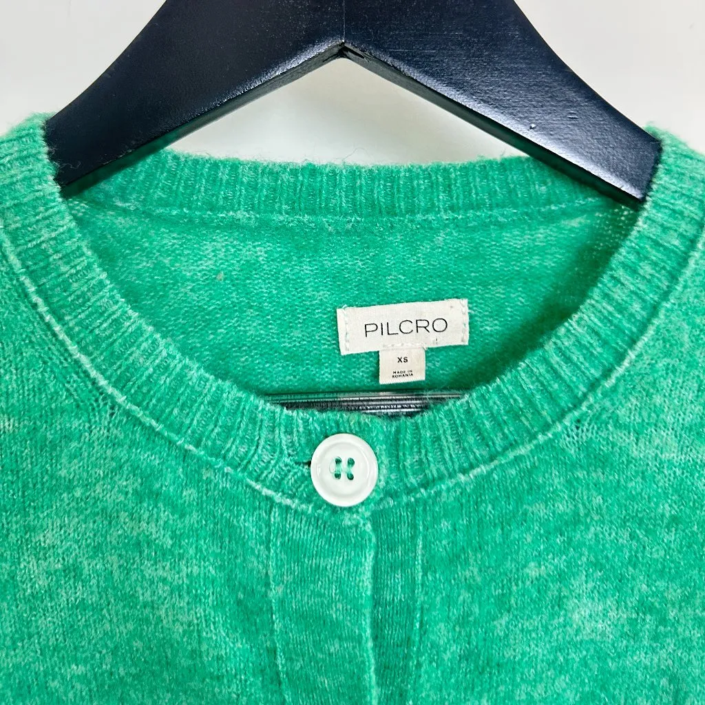 By Anthropologie Crew-Neck Cardigan Sweater in Green Size X-Small - Image 5