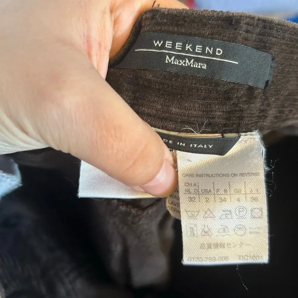 WEEKEND MAX MARA BROWN CORDUROY PANTS Size 2 - Image 3