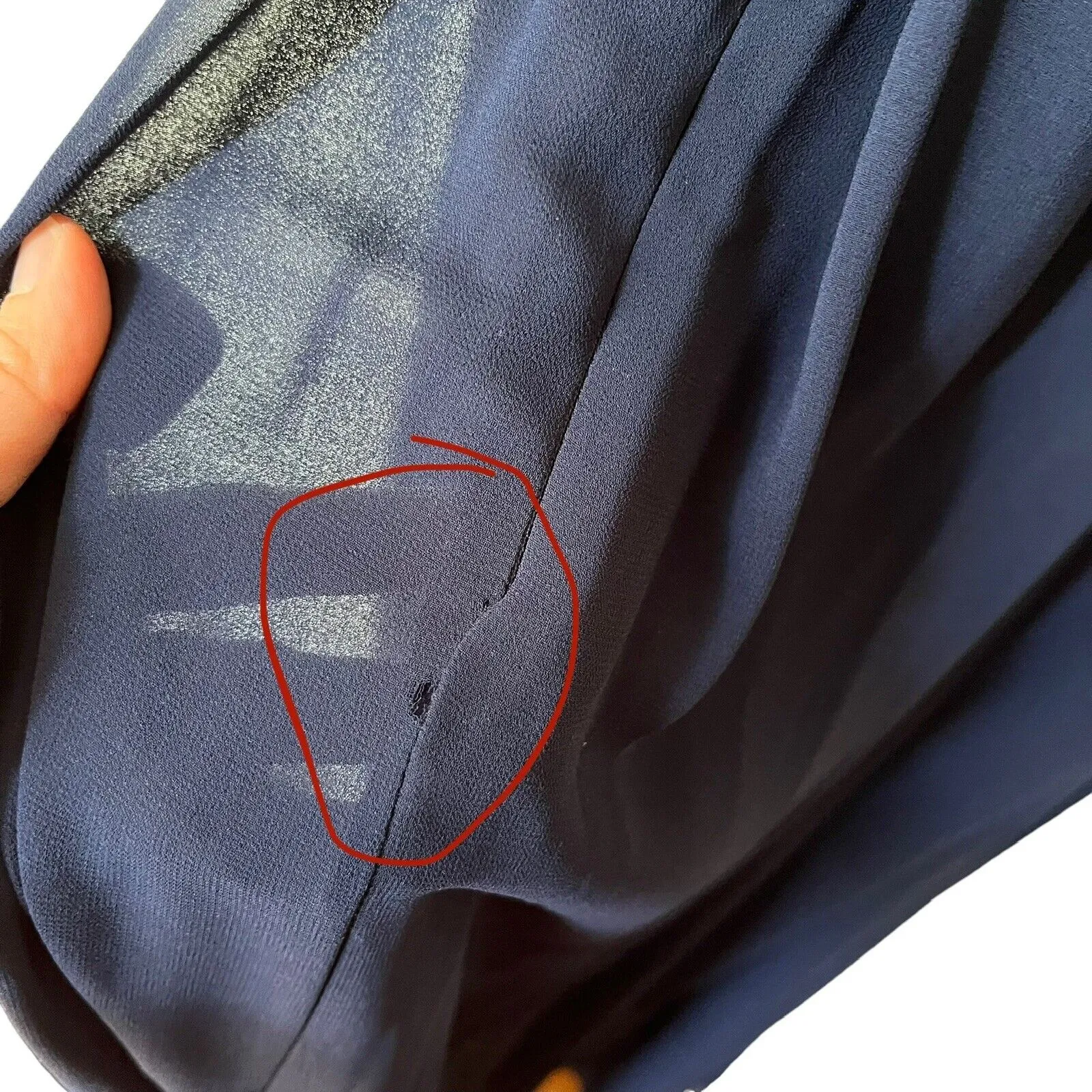 Fame and Partners Lace Gown Women’s Size 14 Navy Piped Trim Formal Dress - Image 13