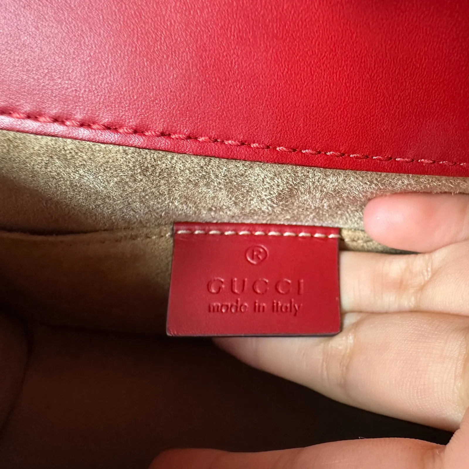 Gucci Sylvie Red Leather Chain Shoulder Bag Mini - Image 5