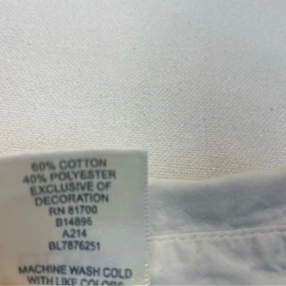 Blair Faux Layered Sweatshirt XL olive green white button down collar women’s - Image 5