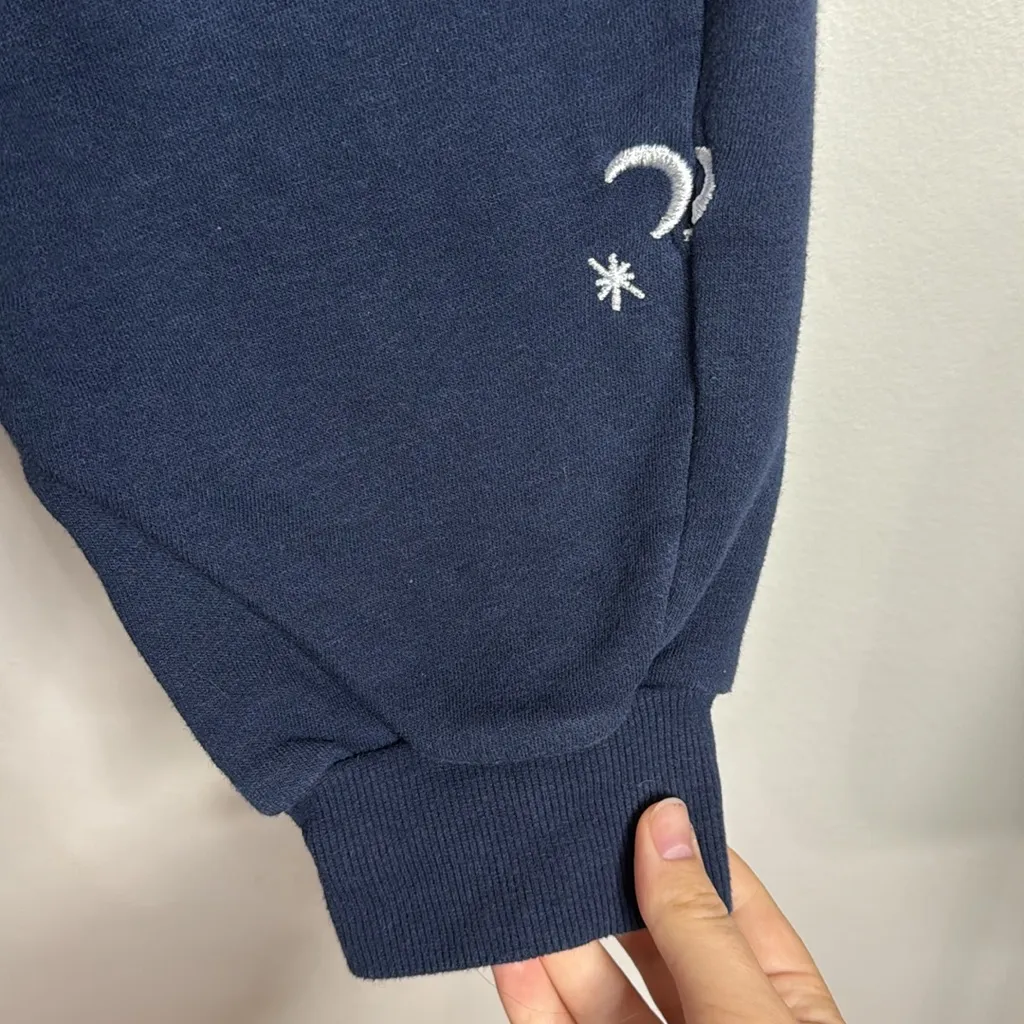 Honeydew Intimates Over the Moon Celestial Embroidered Navy Joggers Sweatpants S Blue - Image 8