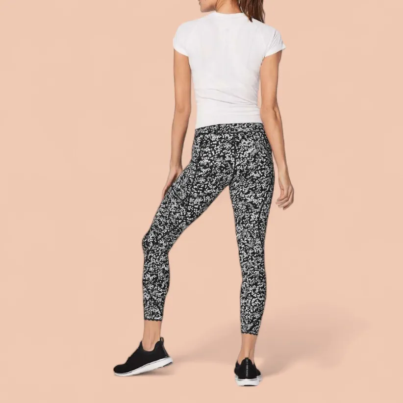 LULULEMON Tight Stuff Tight II Leggings Women’s 4 Black White Reflective Pattern - Image 12