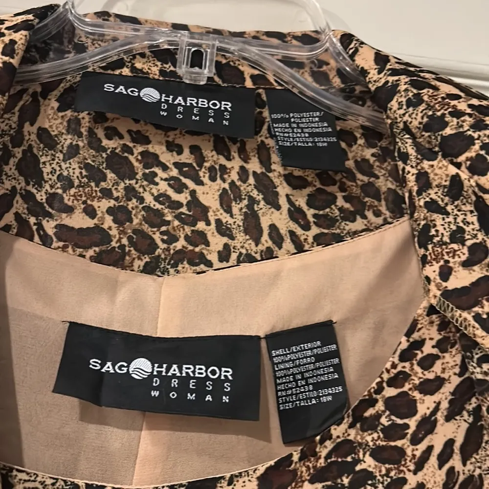 Vintage Sag Harbor Leopard Print 2 Piece Dress Suit 18W - Image 5