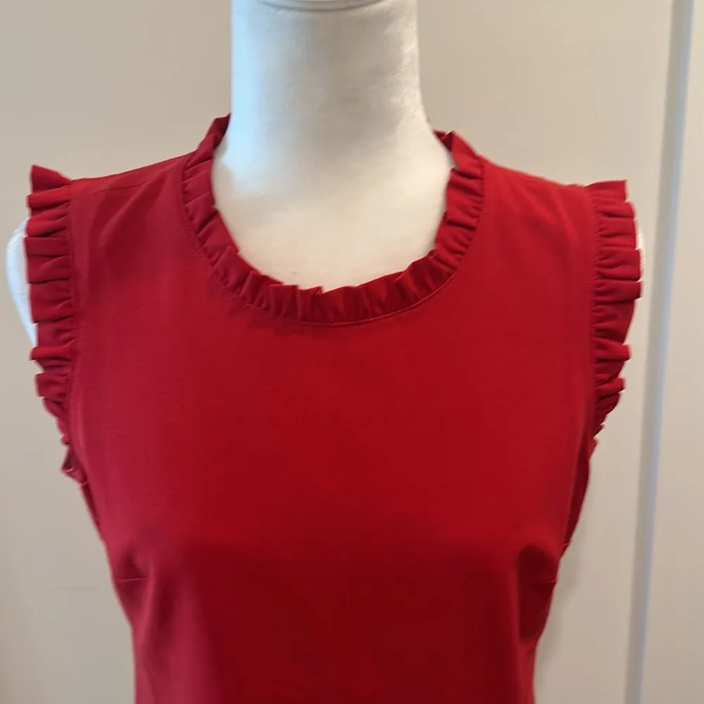 NWT JCrew Factory Petite Sleeveless Dress Sz 10P Red - Image 2