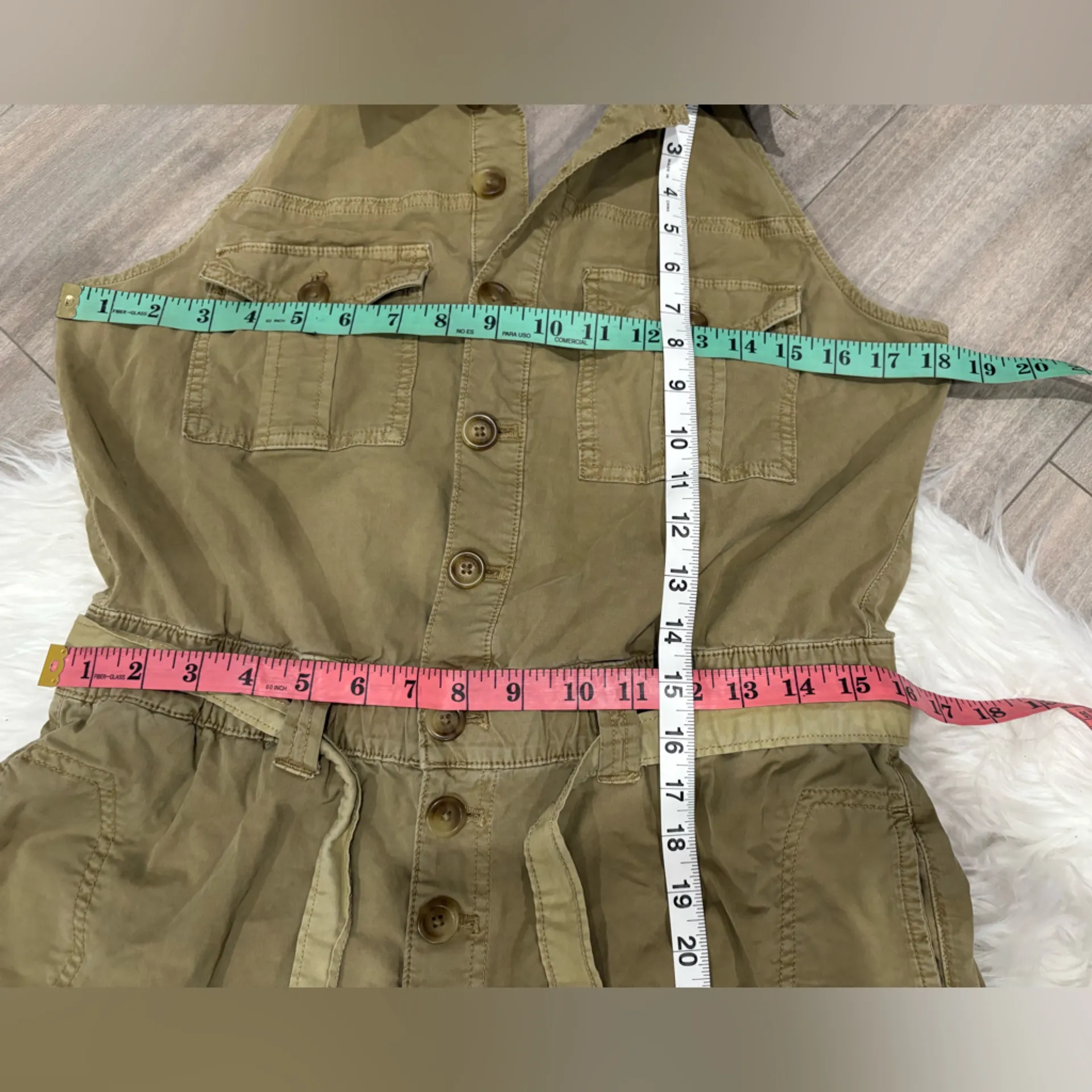American Eagle Outfitters Olive Jumpsuit Size L - Image 4