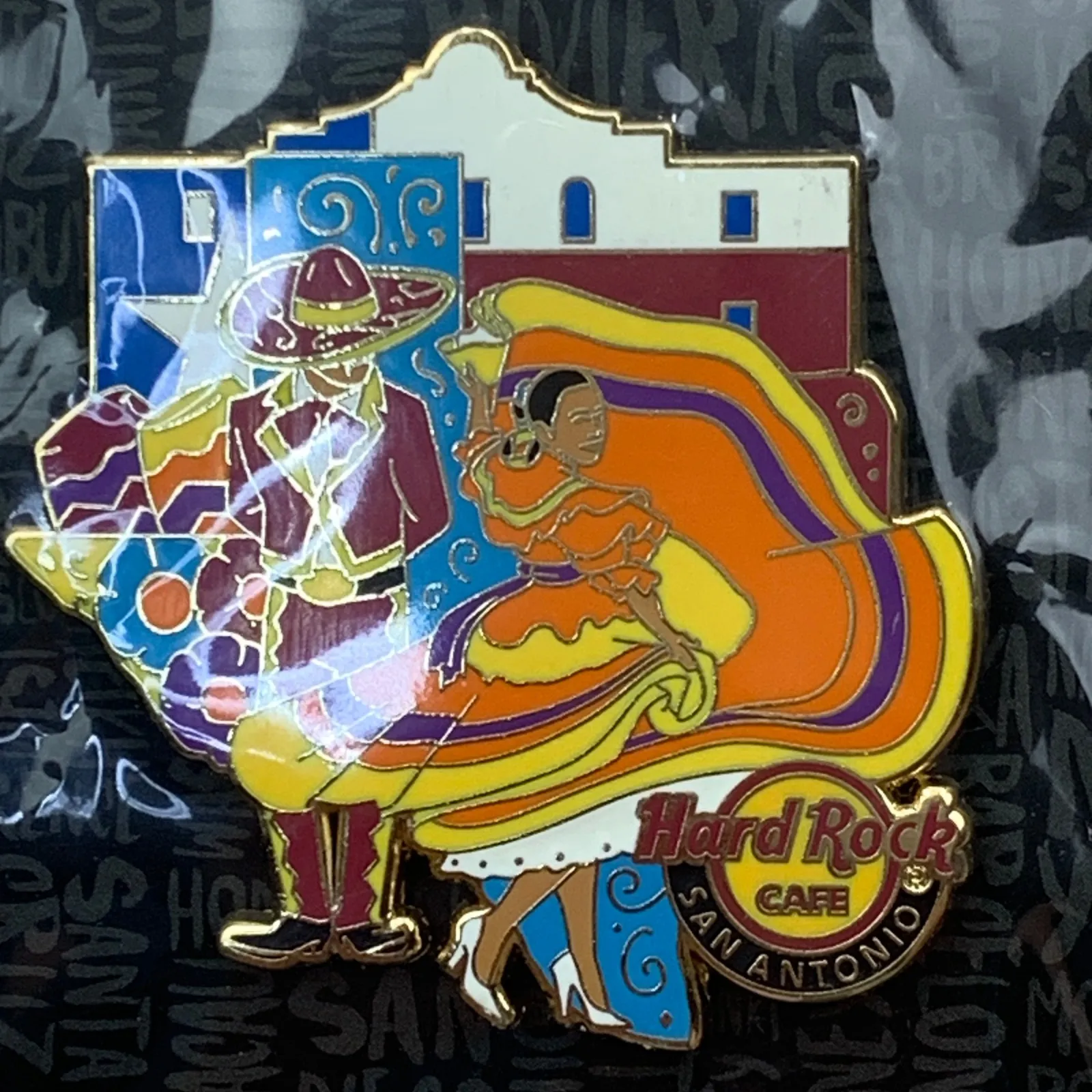 Hard Rock‎ Cafe San Antonio Fiesta Dancers Exclusive Core Pin New on Card - Image 2