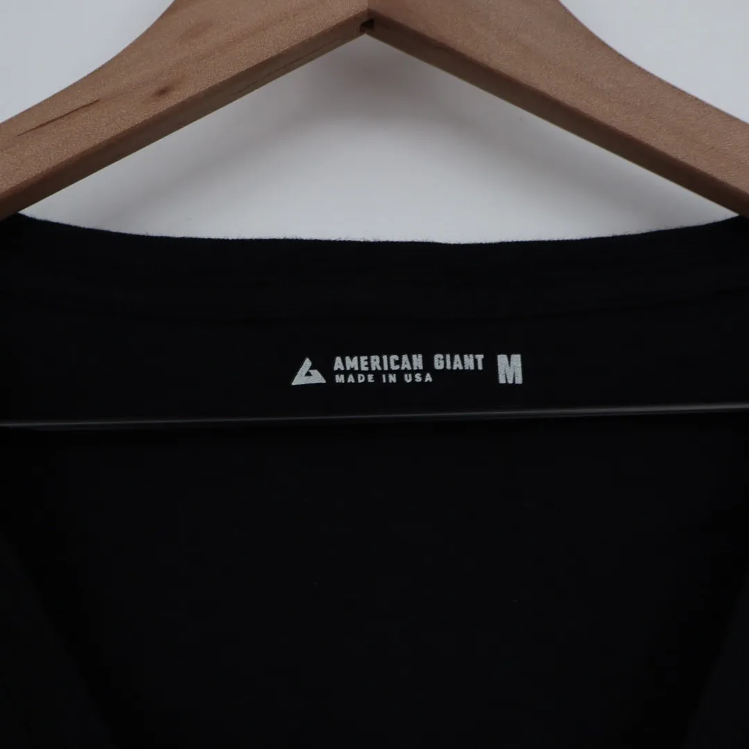 AMERICAN GIANT Womens Black V Neck T Shirt Size M Made in USA Cotton Size M - Image 3