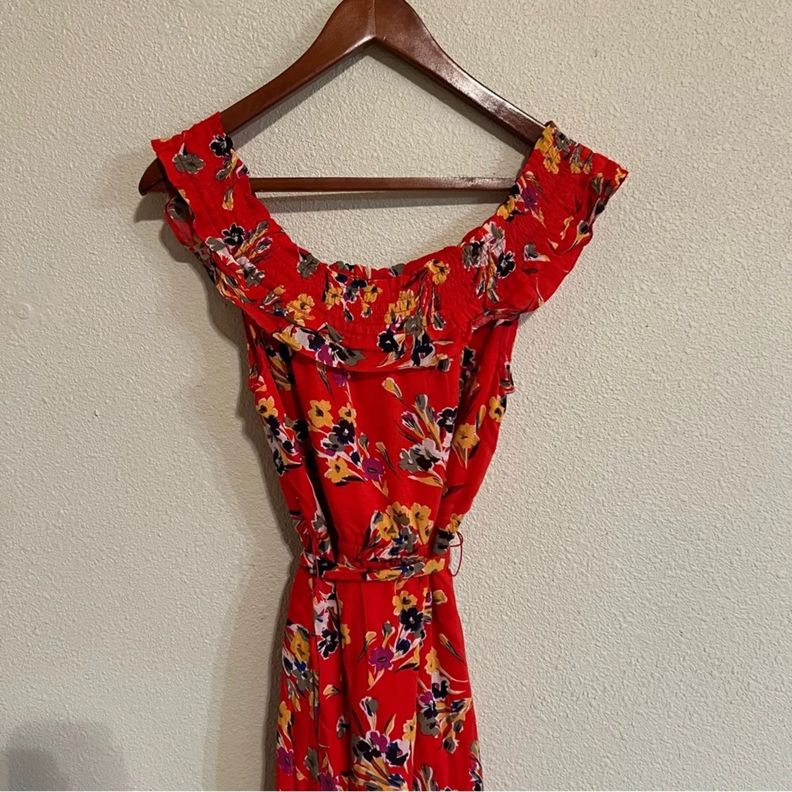 47 of 52 conversations by Anthropologie red floral midi dress 2 - Image 3