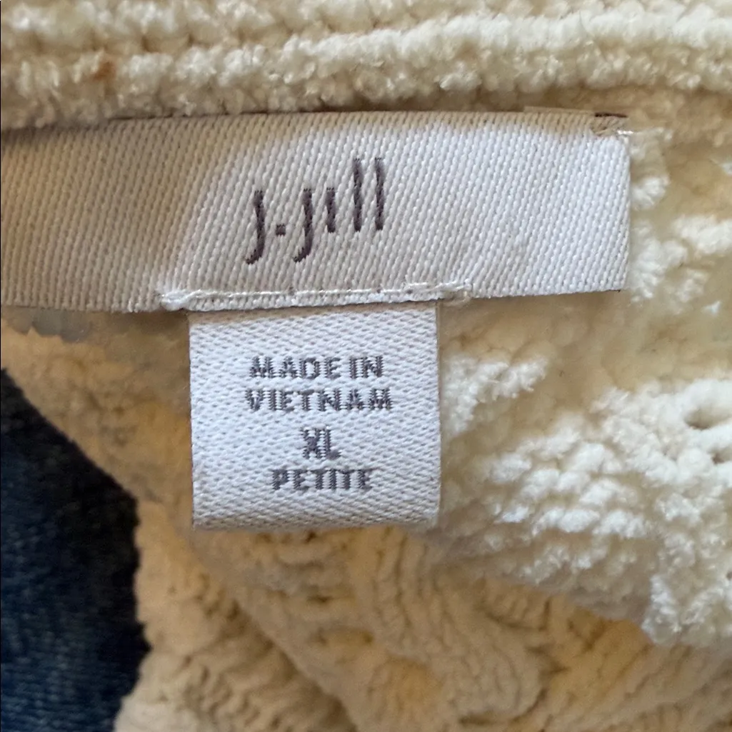 J.Jill Off White Cable Knit Tunic Sweater XL Pullover Oversized Soft Cozy Knit - Image 7