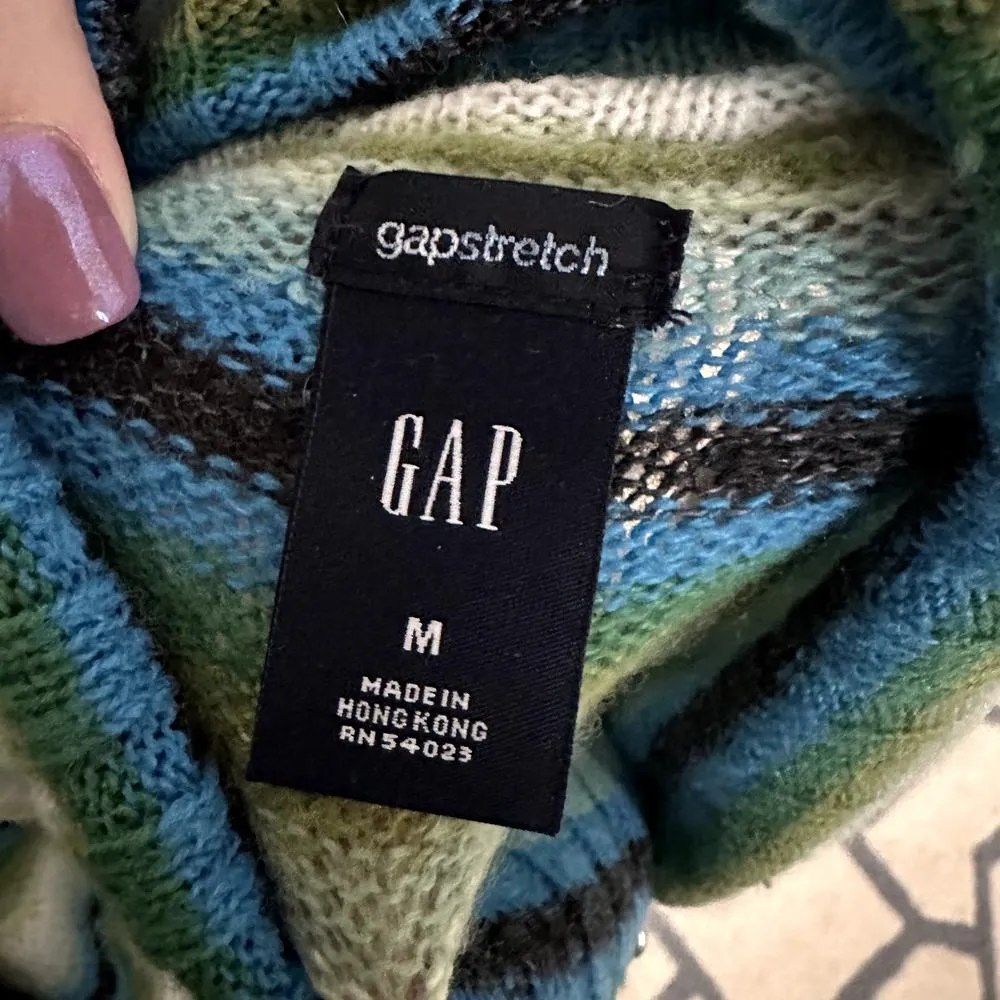GAP Stripe Multi Turtleneck Sz M - Image 3