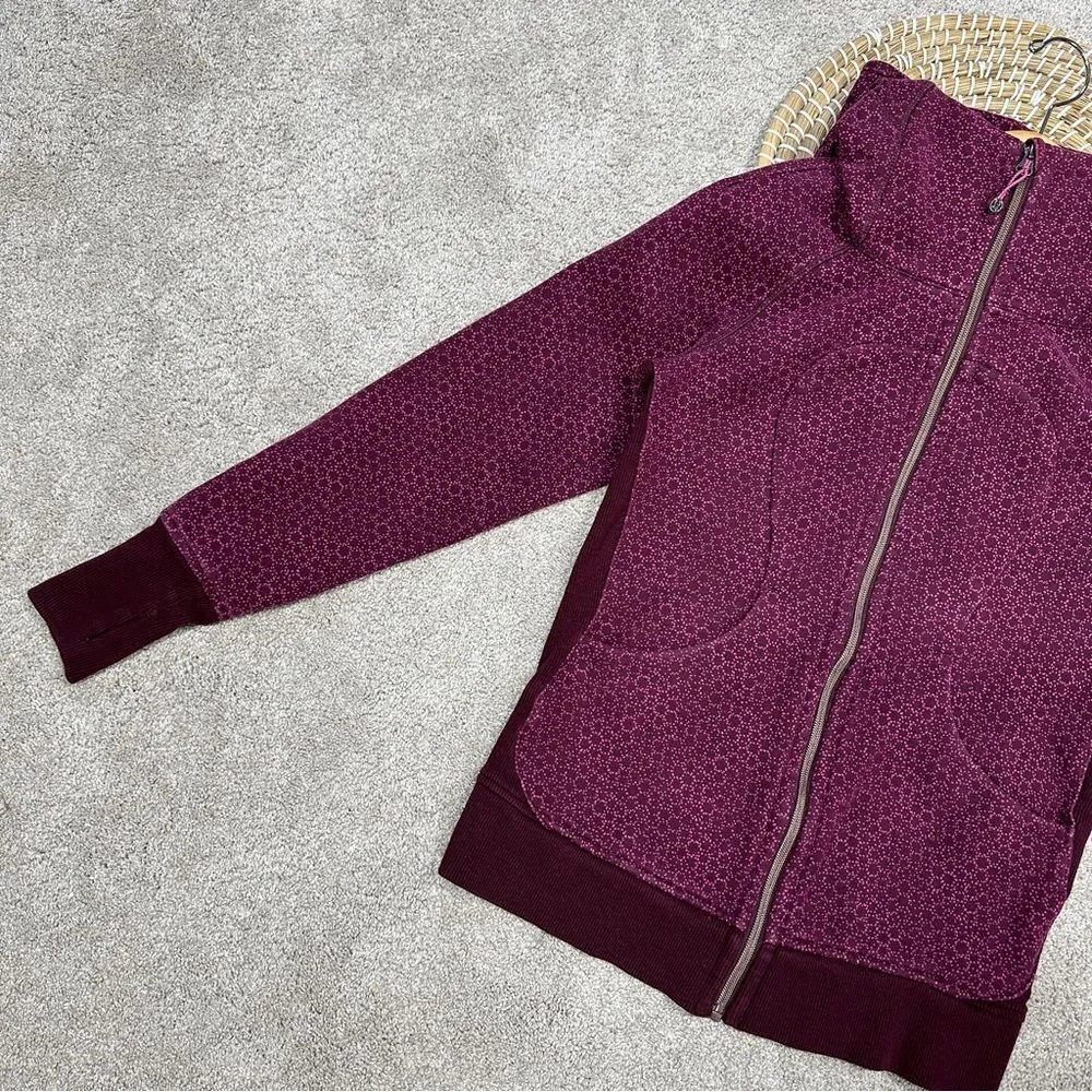 Lululemon Scuba Hoodie III Jacket Star Pixel Raspberry Bordeaux Drama Size 6 - Image 8