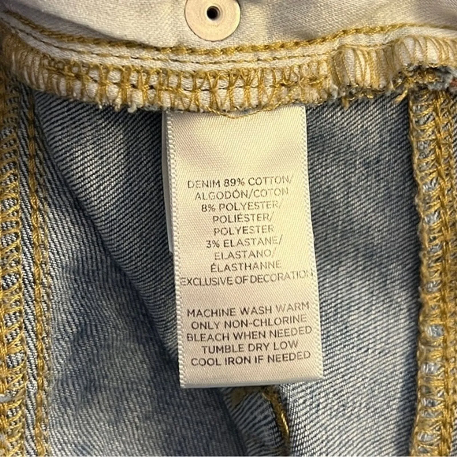 Loft Jeans Womens 10 30" Modern Skinny Crop Blue‎ Raw Hem Embroidered Hem Casual - Image 8