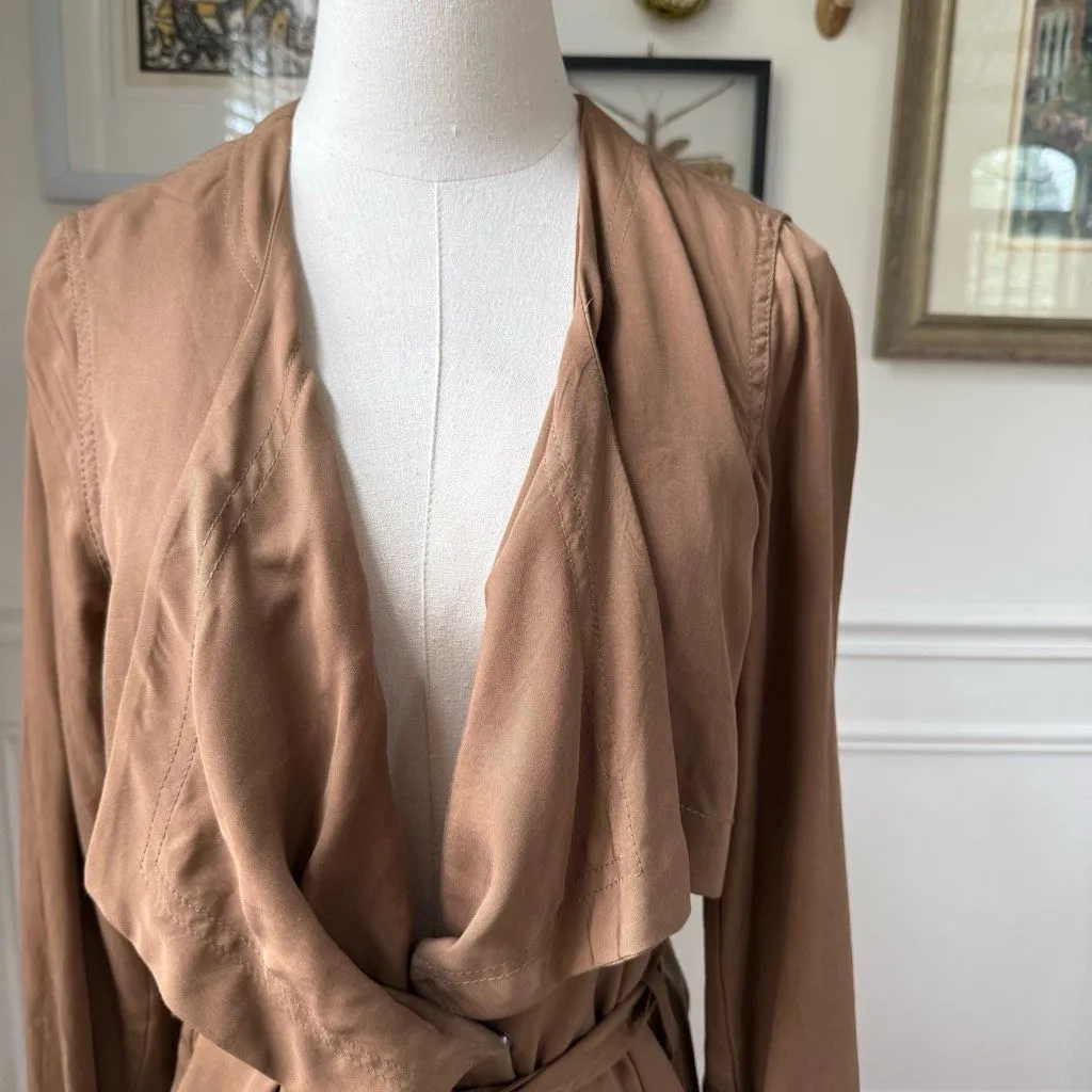 Anthropologie Cartonnier Vimicon 3/4 Trench Jacket Lightweight Medium Brown S - Image 4