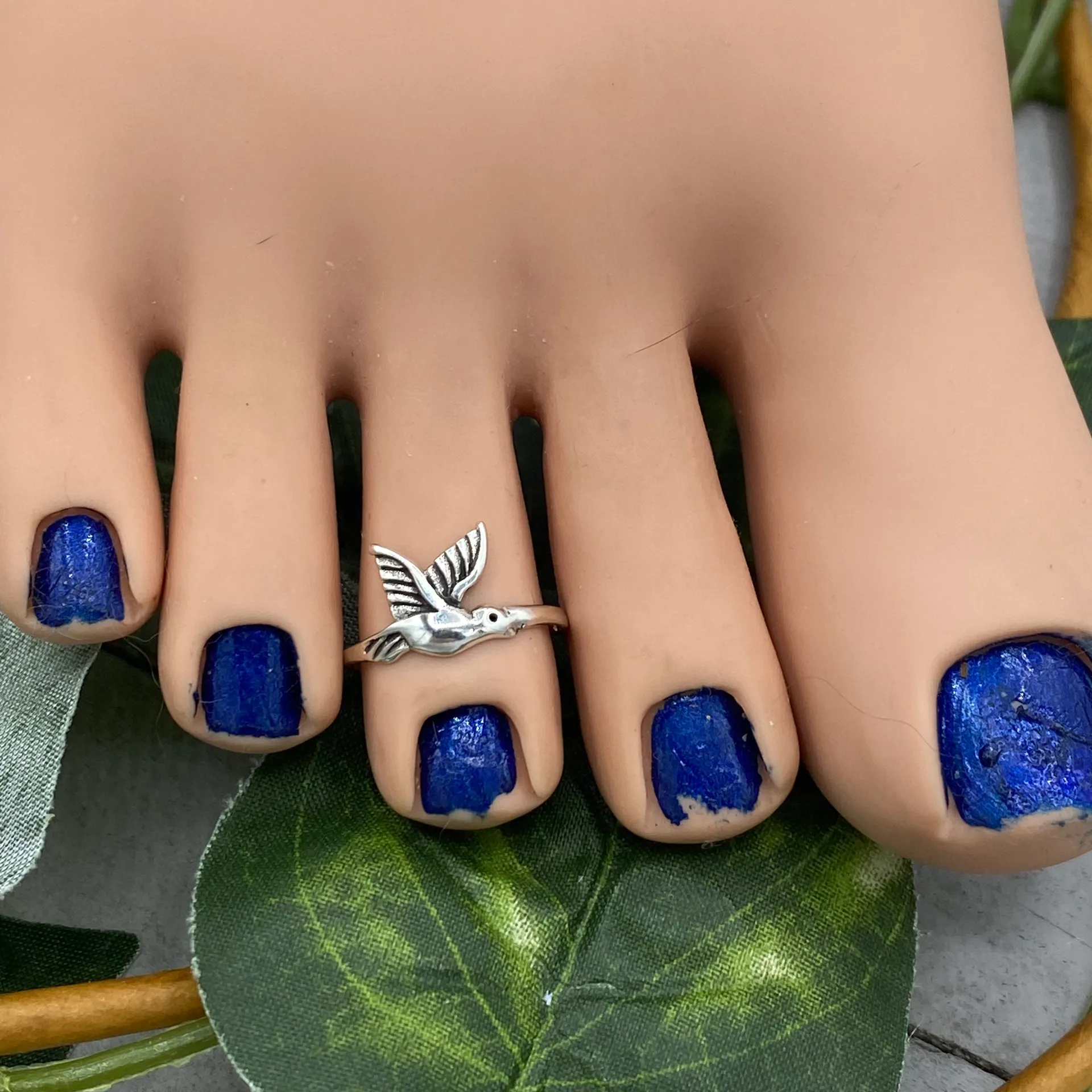 Flying Bird Sterling Silver Toe Ring Midi Ring - Image 4