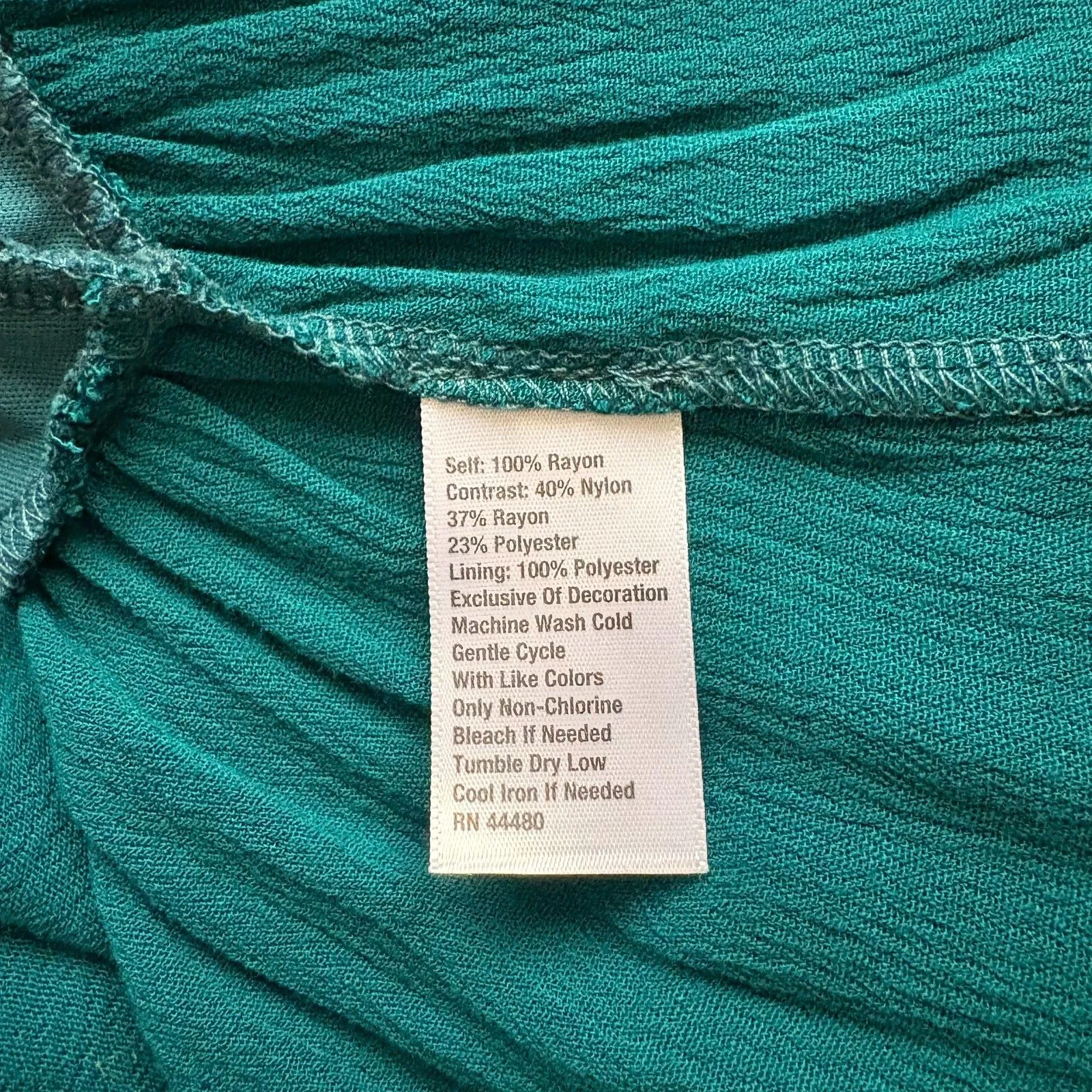 Wonderly V-Neck Babydoll Blouse Deep Teal Lace Bohemian Fairycore‎ Size Small - Image 4