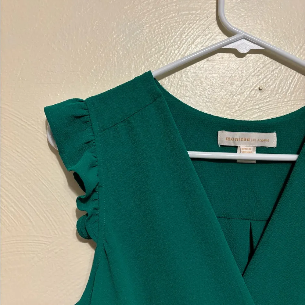 Monteau  Emerald Ruffle Wrap Top - Image 7