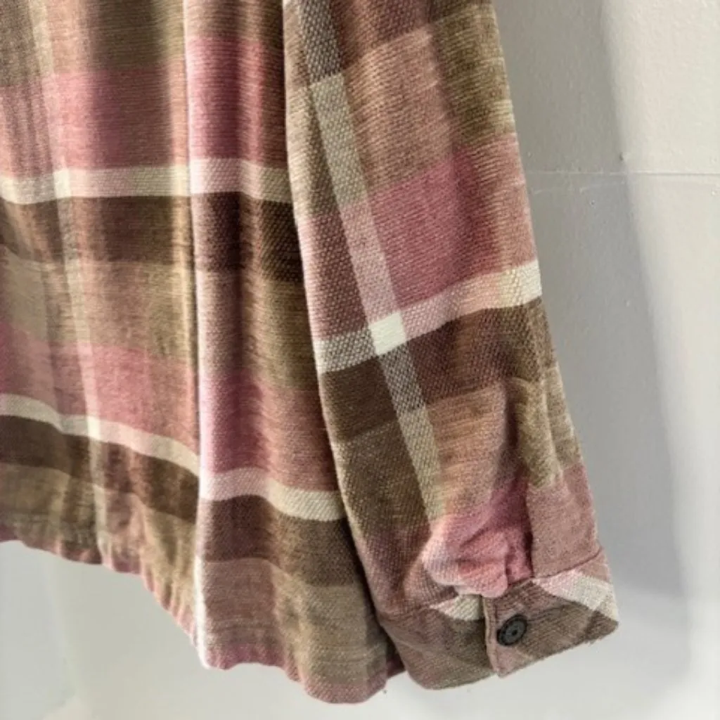 Allison Daley Shirt Jacket 16 Plaid Pink Brown Cottagecore Outdoor Classic Warm - Image 6
