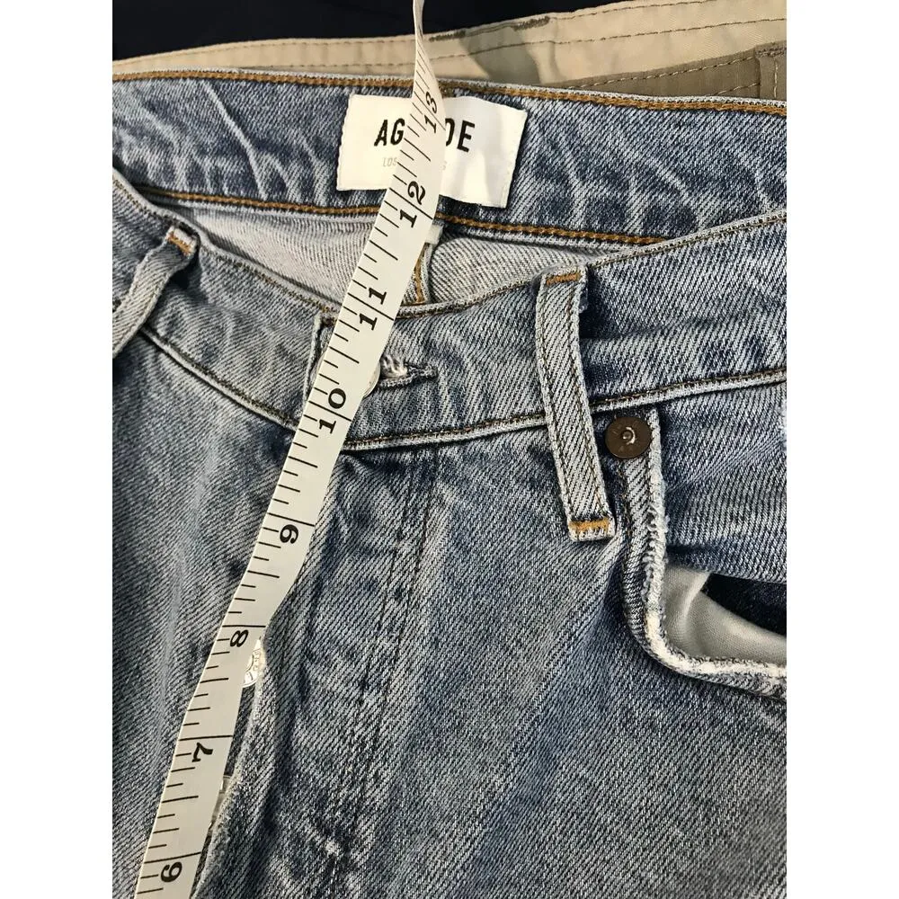 Agolde Nico high rise slim jeans lighter wash with raw hems women’s size 25 - Image 6