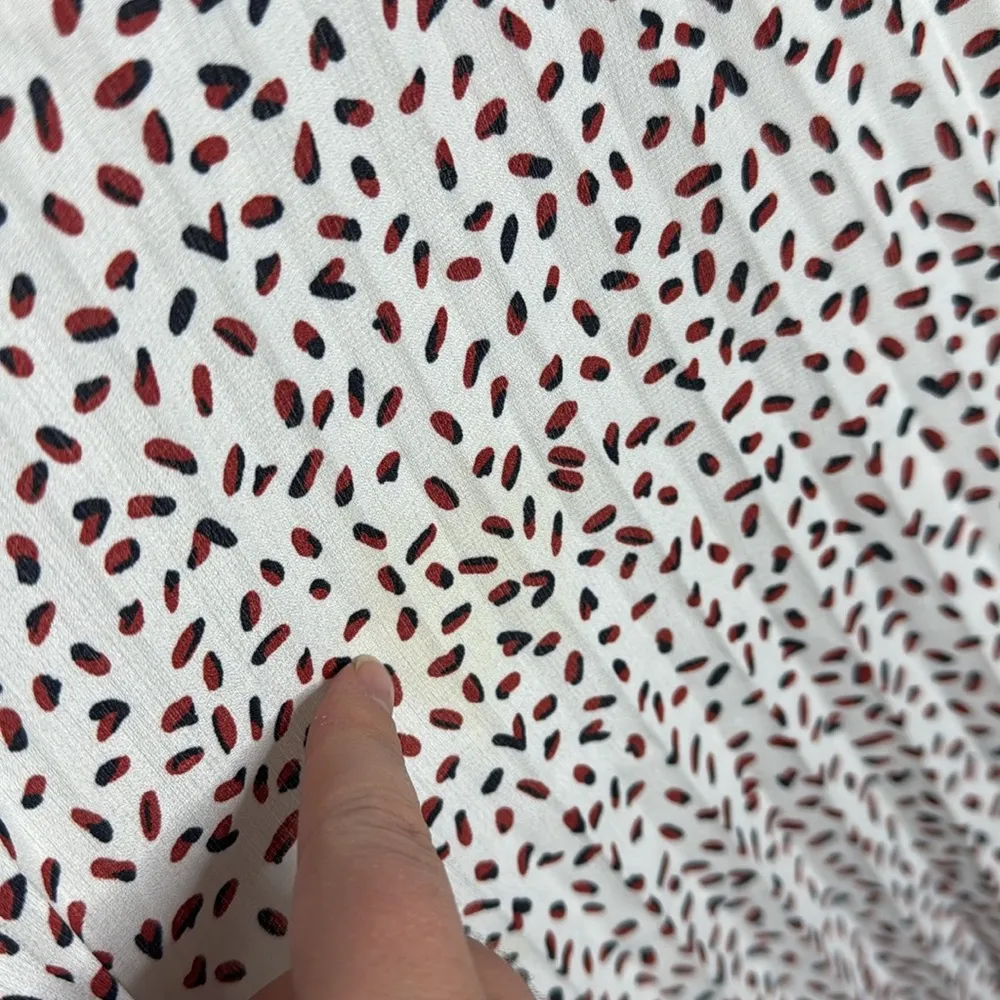 Lucy Paris Strappy White Midi Dress, Pleated skirt and Geometrical Print sz XS - Image 7