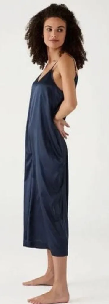 Mersea Coco Satin Sailor Jumpsuit Slate Blue S M Lounge Relax Pajama Size M - Image 1