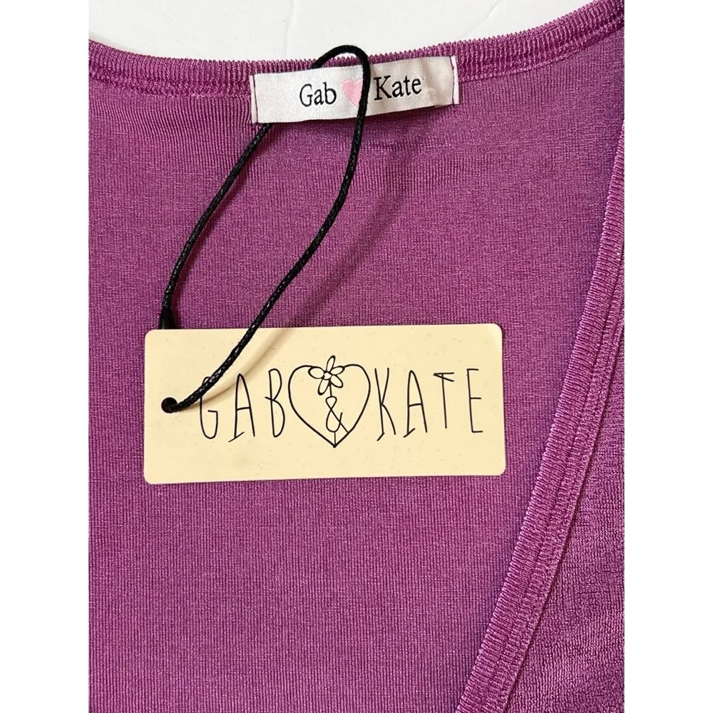 Gab & Kate Orchid Twisted Tie Cut Out Bodycon Mini Dress Sz L Women - Image 11