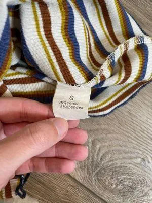 Orange White Stripe Crop Tube Top - Image 4