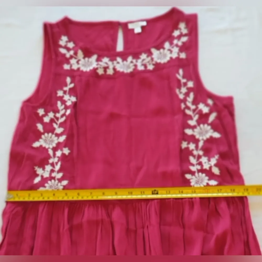 Charming Charlie Women's Sleeveless Embroidered Boho Peasant Dress Sz Large - Image 11