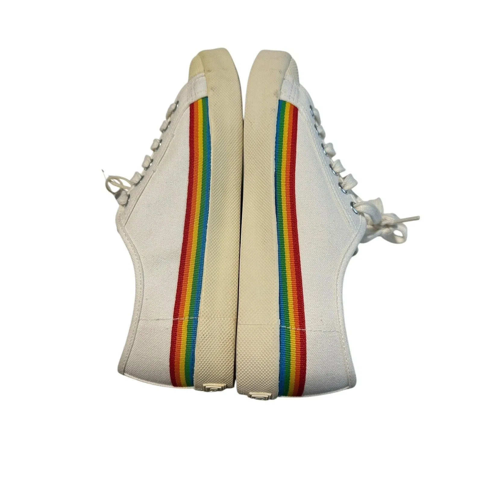 Gola Women’s Size 8 Coaster Sneaker Off White Rainbow Drop Striped #S1 - Image 8