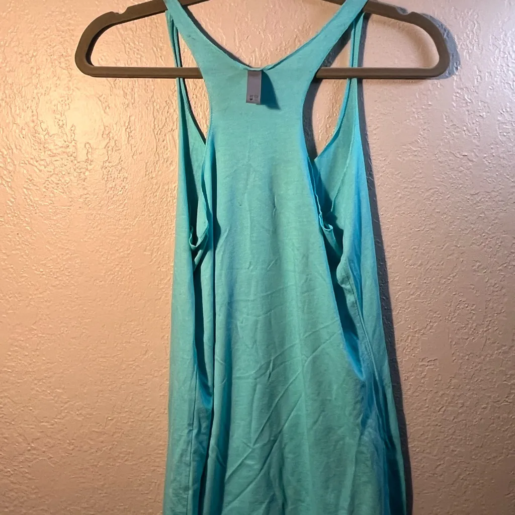 Teal Skull Graphic Women's Tank Top Size Small Day Of The Dead Themed - Image 5