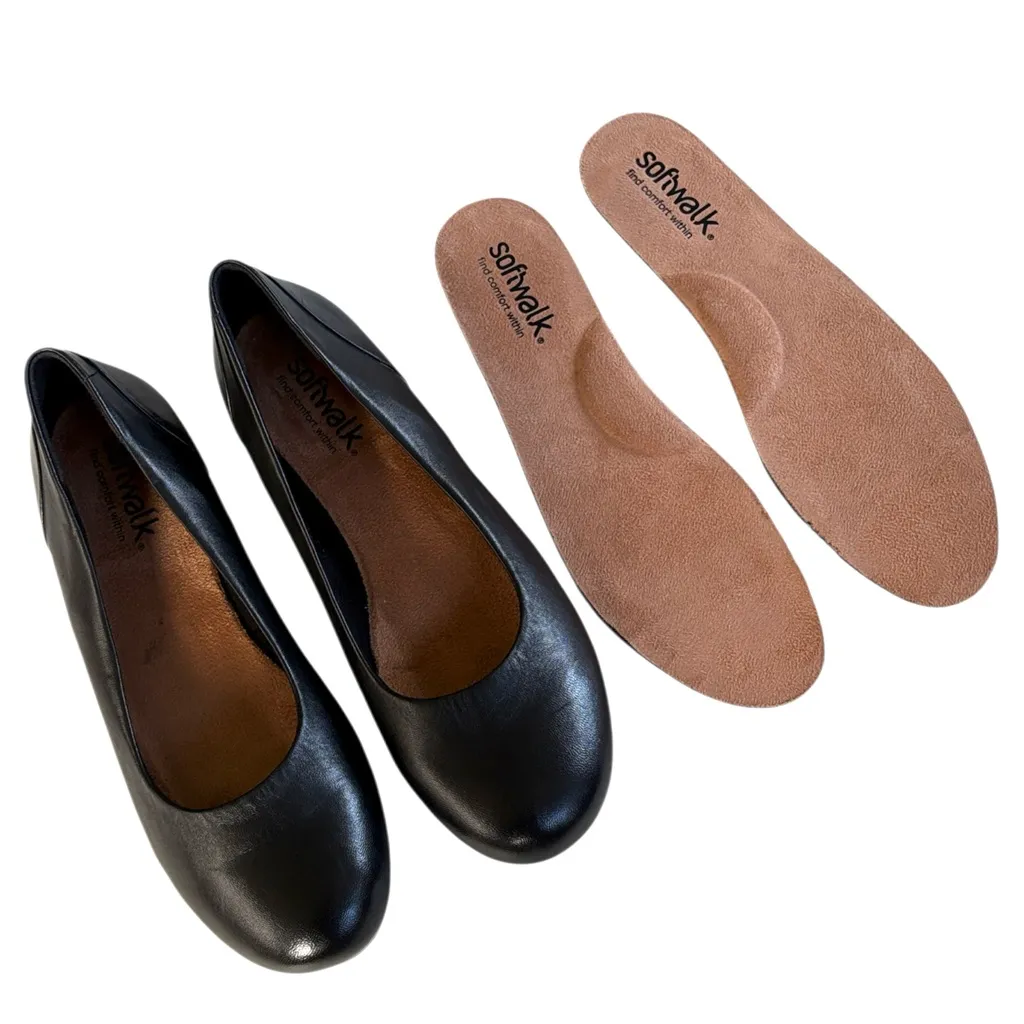 Like New SoftWalk Leather Shiraz Flats Black Size 9 - Image 6