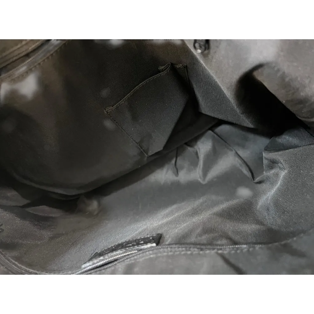 Berge NWOT Black Leather Calfhair Hobo Shoulder Bag Charms Rhinestone Italy New - Image 6