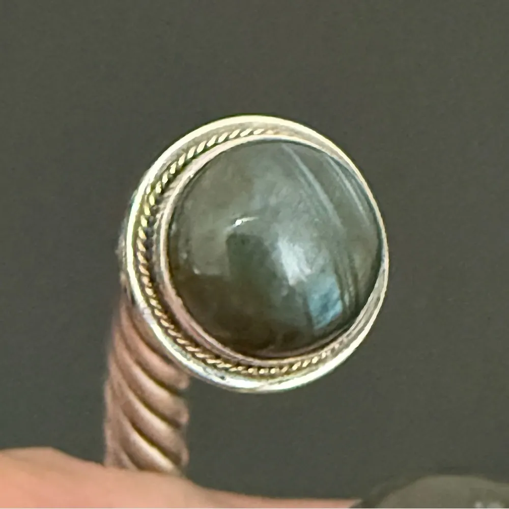 ROBERT MANSE 925 Bali Sterling Silver 18K Gold Labradorite Twisted Cable Bangle - Image 13