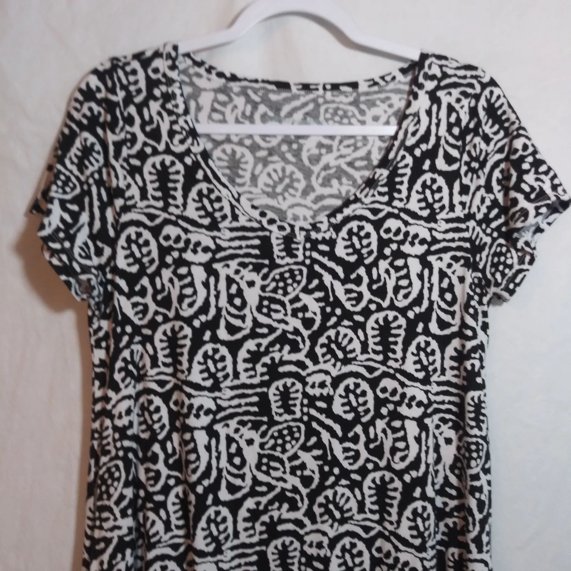 Soft Surroundings Black and White Patterned Short Santiago Gaia Dress Size M - Image 2