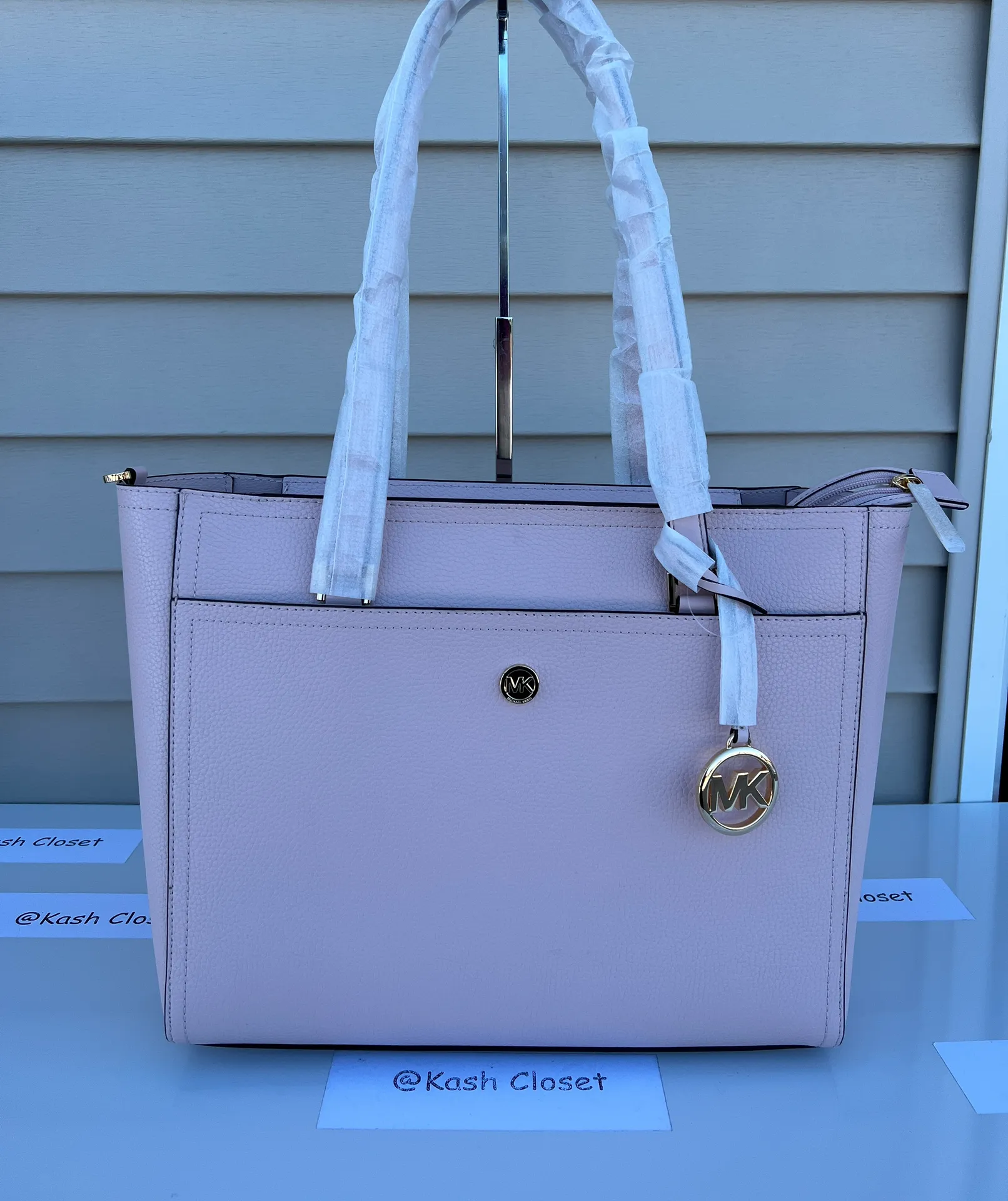 Maisie Large Leather 3 in 1 Tote Bag - Powder Blush - Image 4