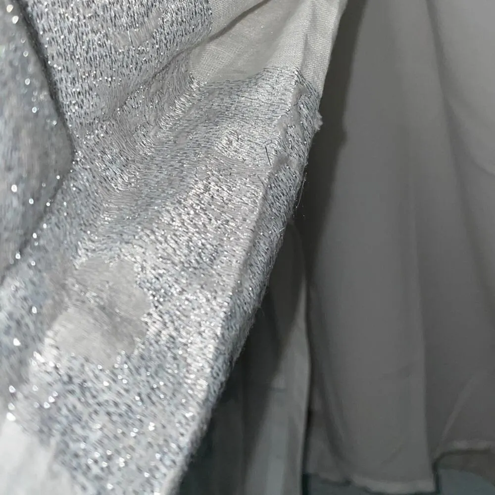 Jones New York White Cotton Linen Metallic Jacquard Skirt 4 - Image 5