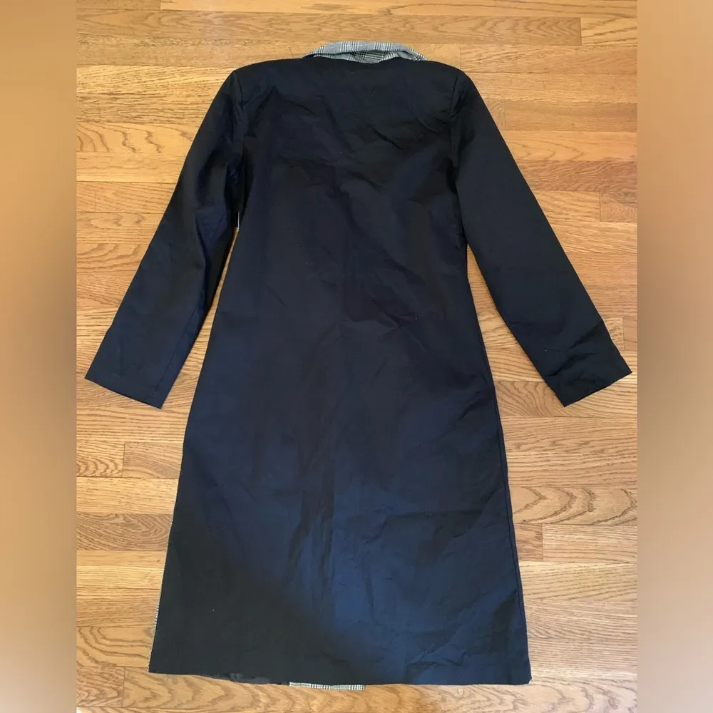 NWT  black and tartan trench coat size US 6 - Image 8