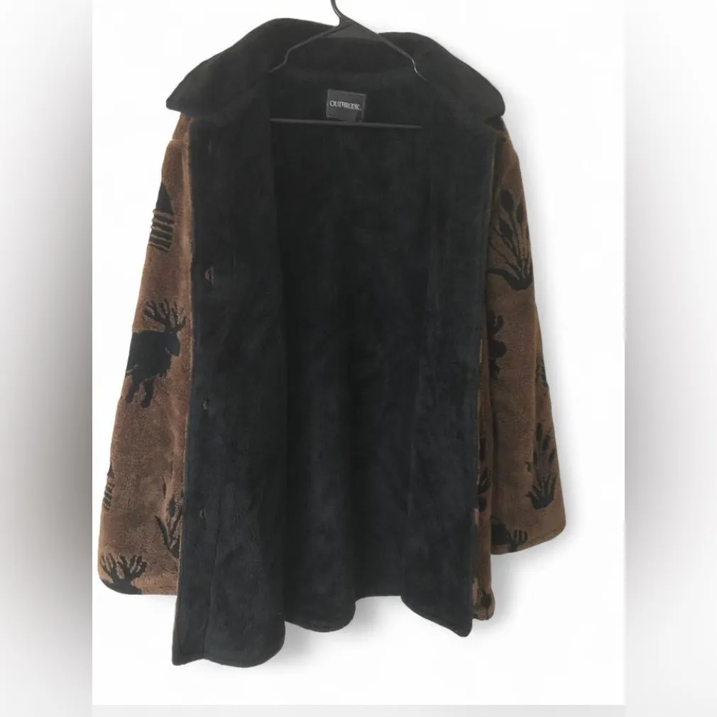 🧥 OUTBROOK Coat Jacket Fleece Lodge Western Winter Women’s Size L. Brown Size L - Image 4