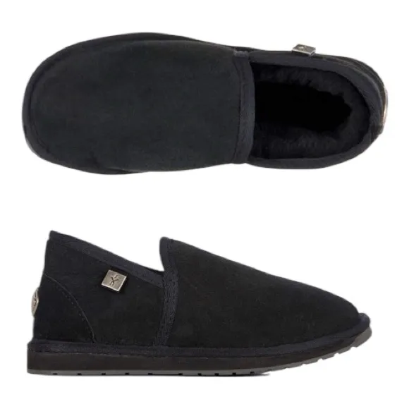 NEW!! EMU Australia Slippers Black Platinum Ashford size 7 - Image 2