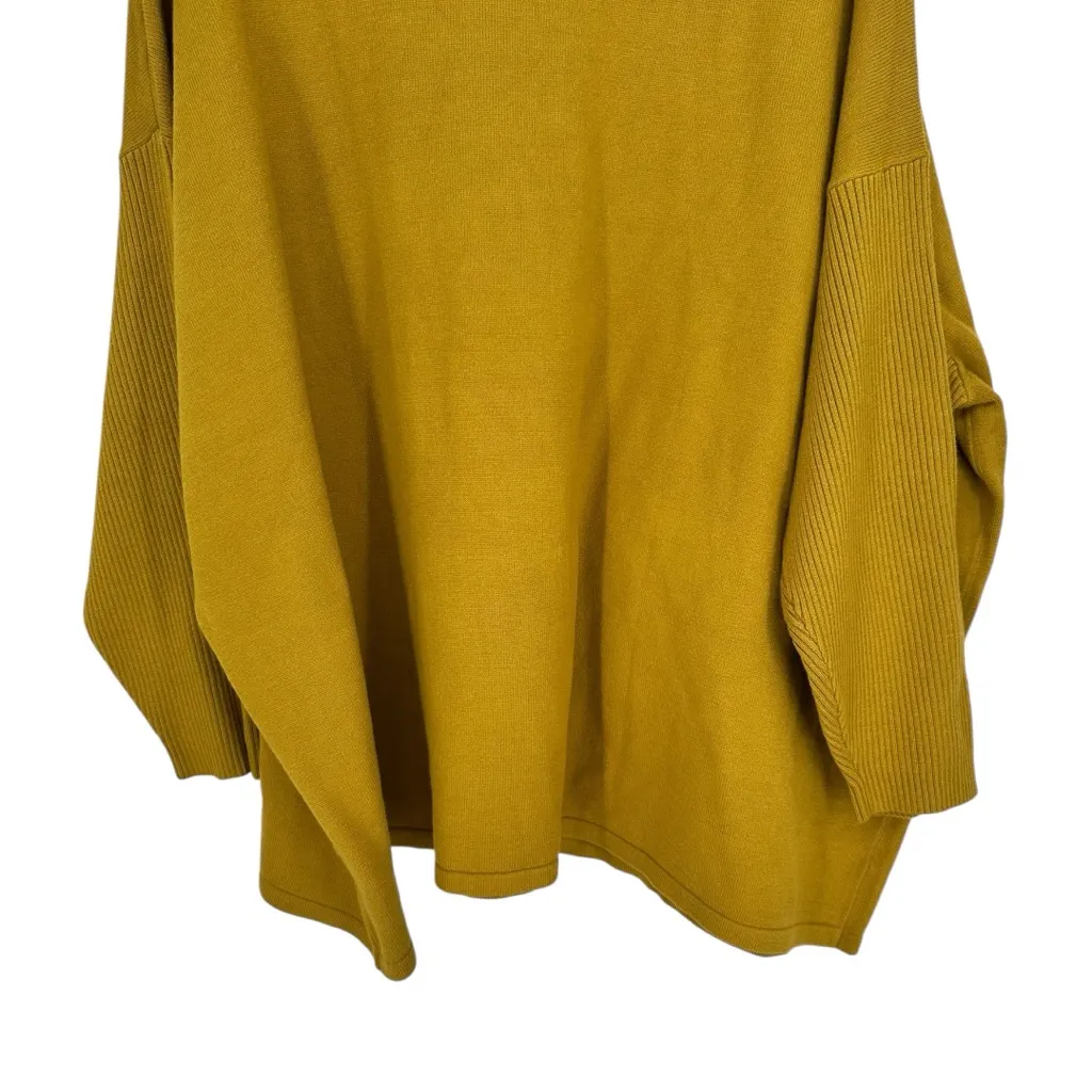 MarlaWynne Mustard Yellow Oversized Sweater size 2X Turtleneck NWT Pocket - Image 9