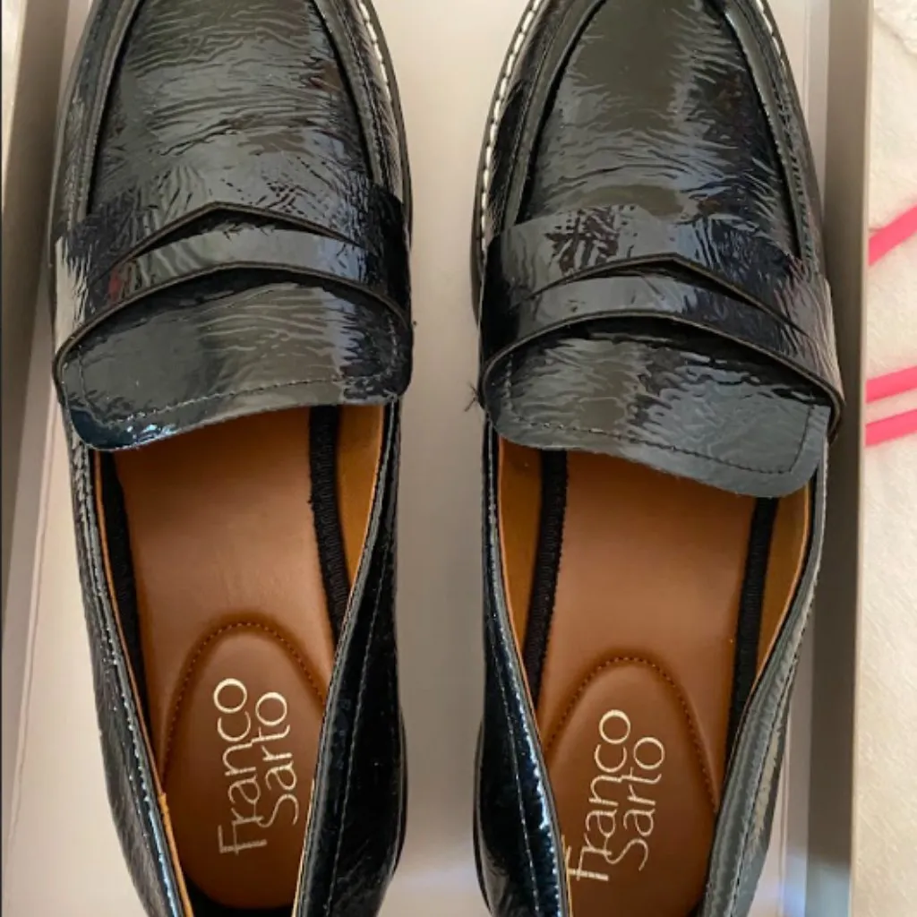 NIB Franco Sarto Balin Lug-Sole Loafers, Women's 9 Wide, Black, Chunky, Platform - Image 7