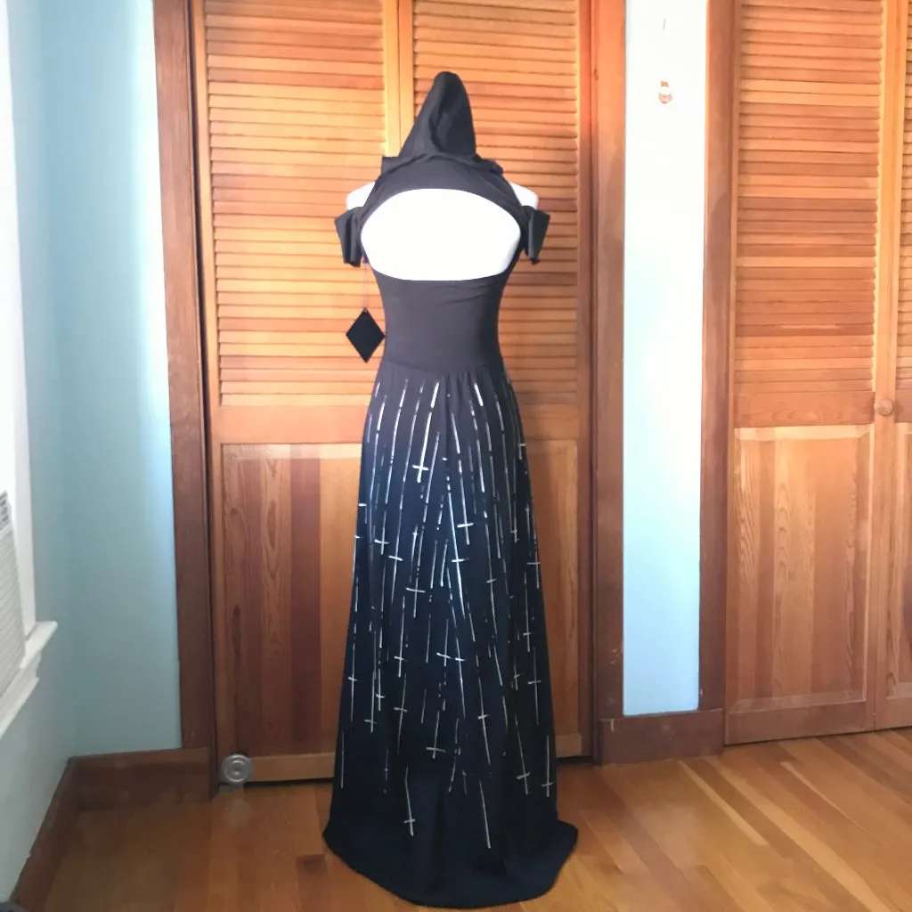 Vintage Lip Service Goth Punk Visual Kei Occult Wicca Black Hooded Cross Dress S - Image 9