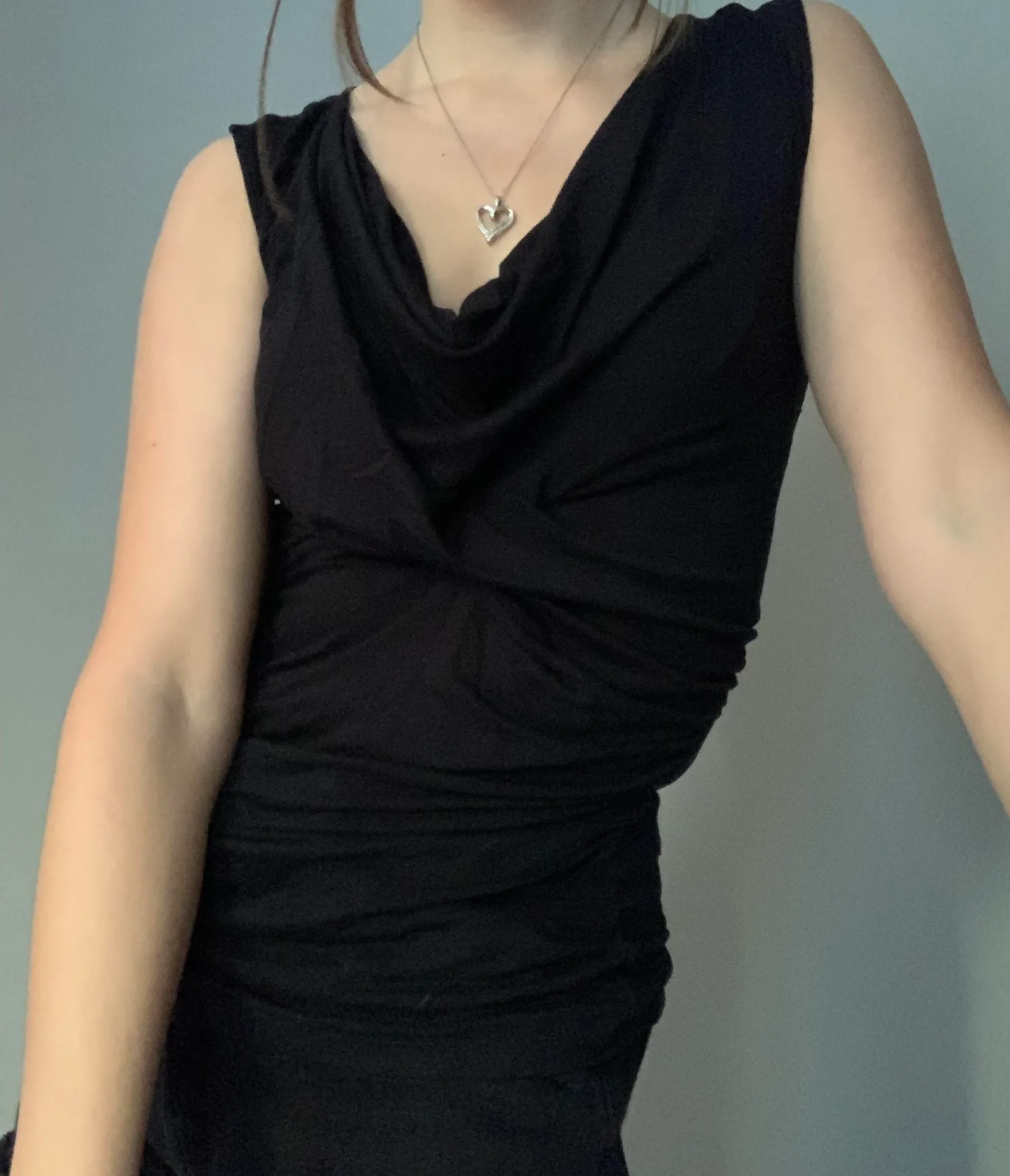 Womens Fancy Black Top - Image 2