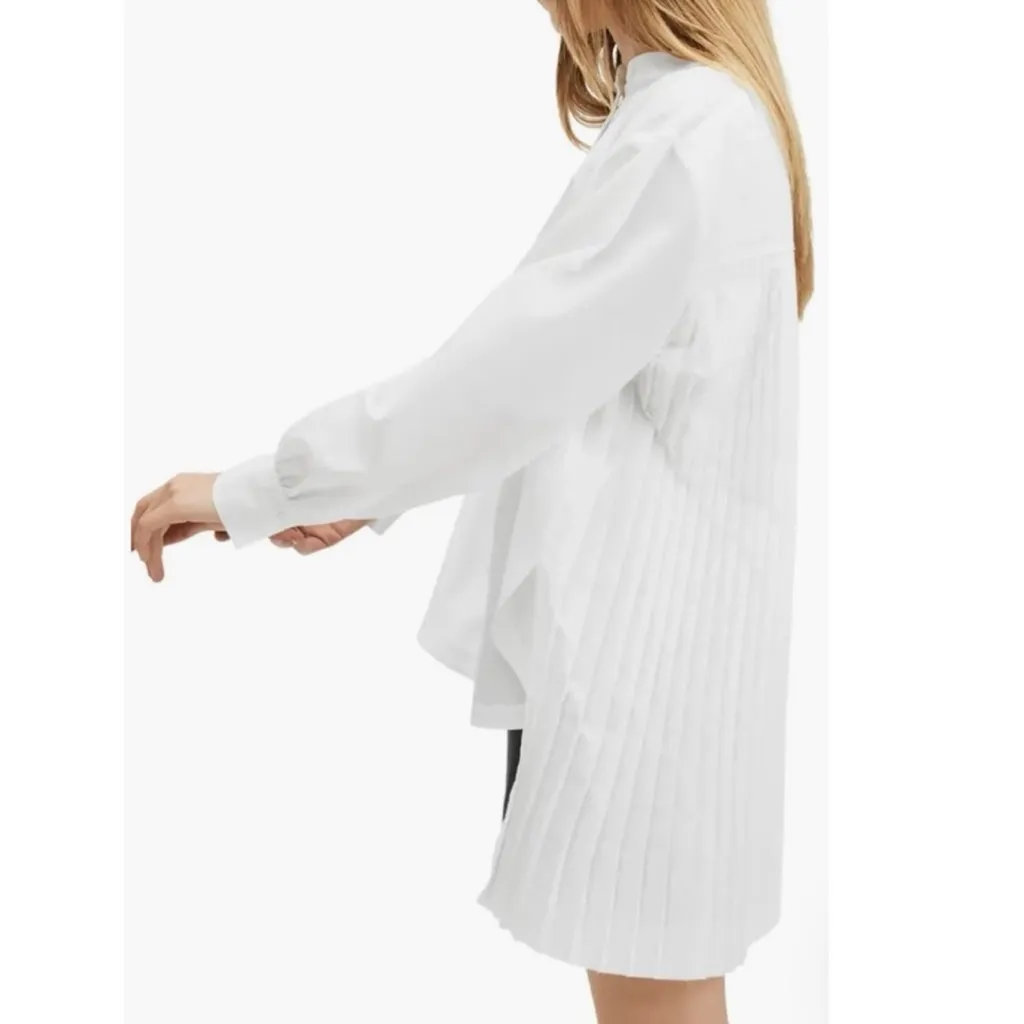 New! All Saints Percy Pleated Relaxed Fit Shirt White‎ 
Sz 2 $229 - Image 4