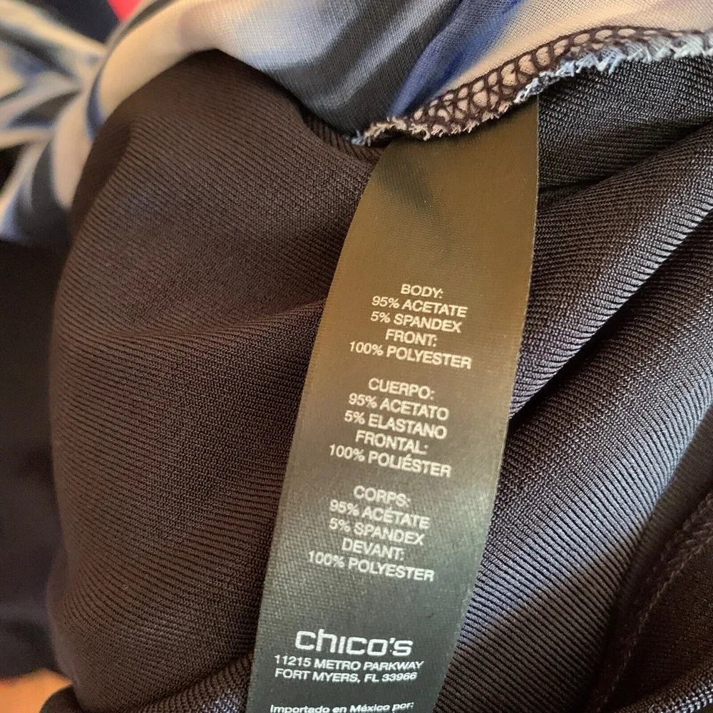 Chico's Travelers Sz Medium Multicolor Mixed Media Open Front Sleeveless Duster - Image 5