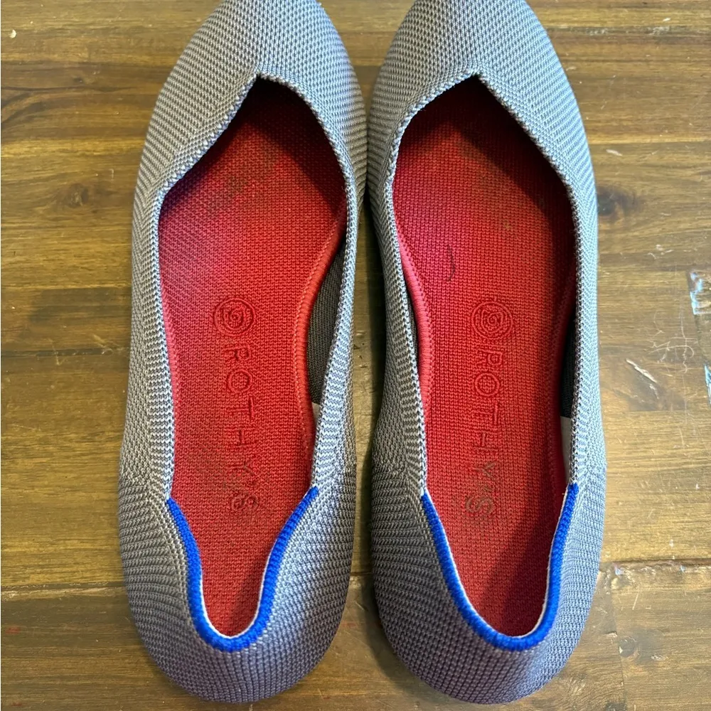 Rothy’s Gray Round Toe Flats Ballerina Comfort Shoes Womens 9 1/2 - Image 6