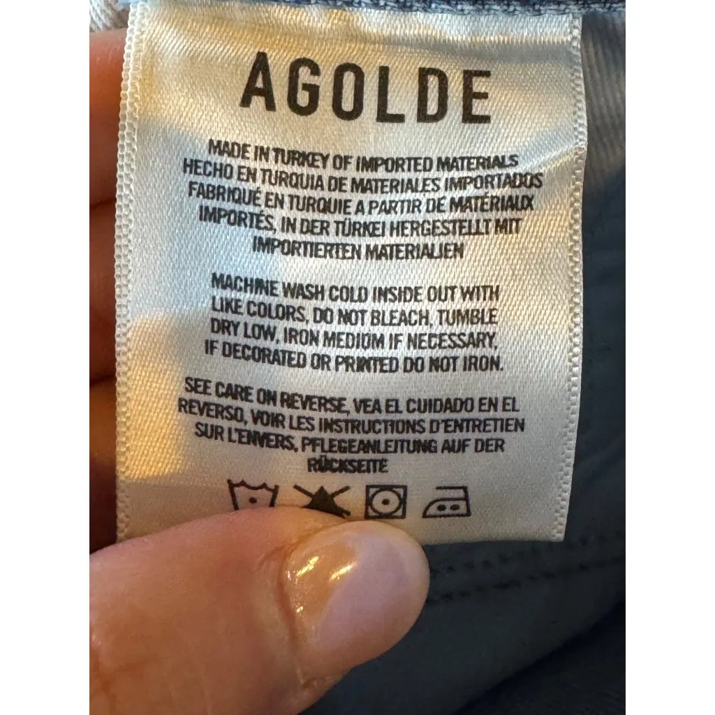 Agolde Shorts Women 24 Blue Denim Distressed‎ Vintage Cut Off Parker Jean Luxury - Image 8