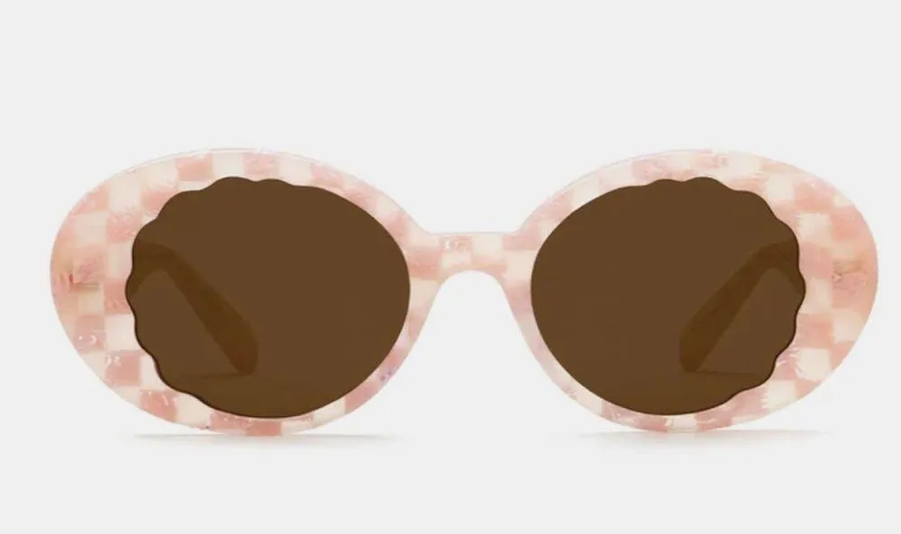 KREWE Alixe plaid Pink Sunglasses - Image 2